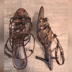 Carlos Falchi Bronze Strappy High-Heel Sandals 🖤